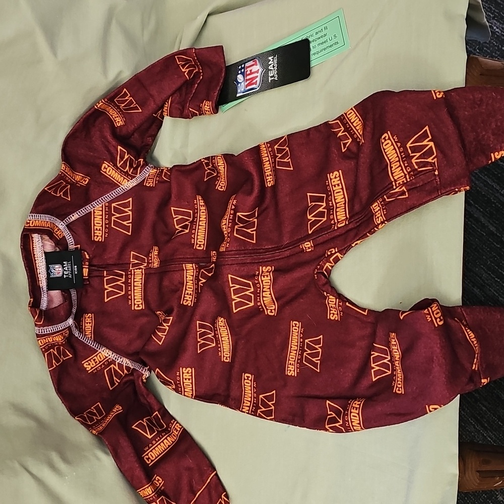 NFL Team Apparel Maroon and Orange Kids One Piece Washington Commanders..2 AVAIL - Picture 2 of 4